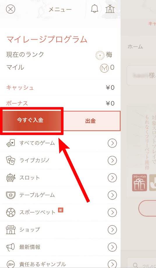 遊雅堂・スマホ入金